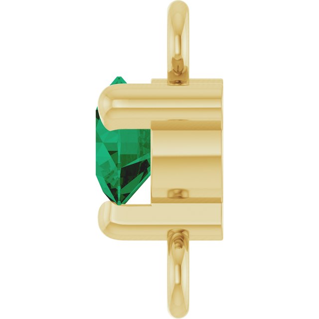 Petite Pavé® Natural Emerald Link, 4 mm x 7.25 mm