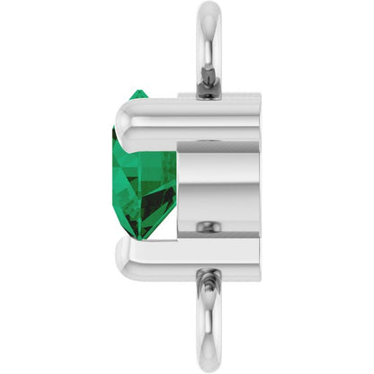 Petite Pavé® Lab-Grown Emerald Link, 4 mm x 7.25 mm