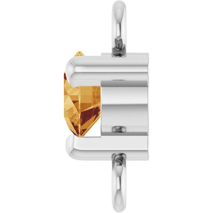 Petite Pavé® Natural Citrine Link, 4 mm x 7.25 mm