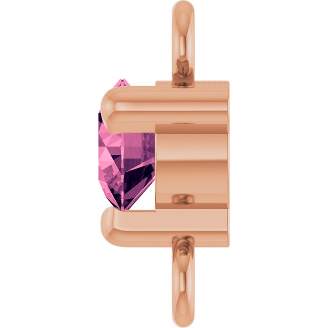Petite Pavé® Natural Pink Tourmaline Link, 4 mm x 7.25 mm