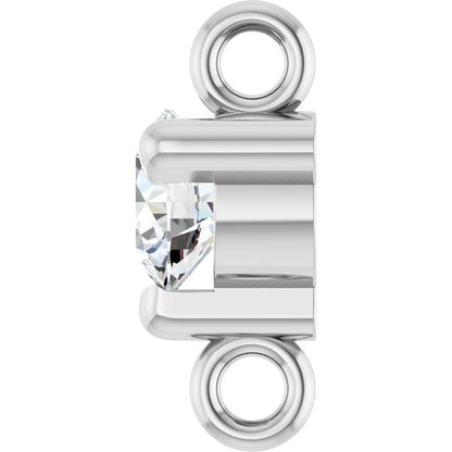 Petite Pavé® 1/10 CT Natural Diamond Link, 4 mm x 7.25 mm, Solitaire
