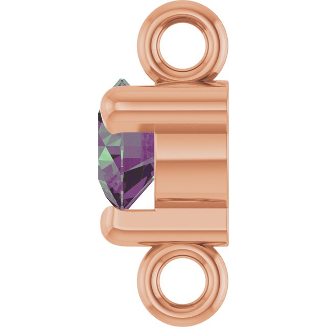 Petite Pavé® Lab-Grown Alexandrite Link, 4 mm x 7.25 mm, Solitaire