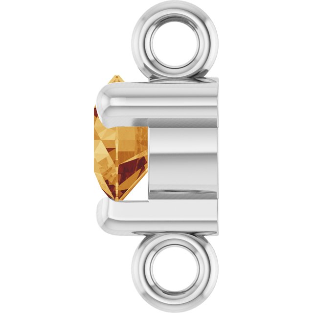 Petite Pavé® Natural Citrine Link, 4 mm x 7.25 mm, Solitaire