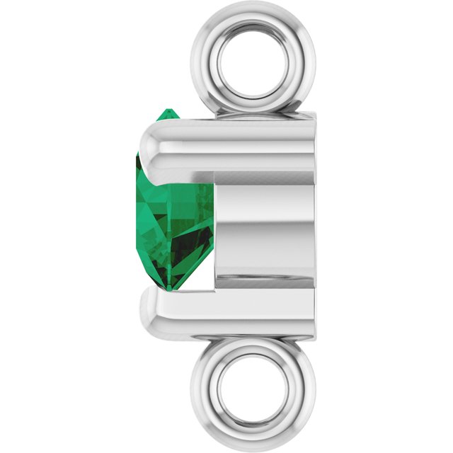 Petite Pavé® Natural Emerald Link, 4 mm x 7.25 mm, Solitaire