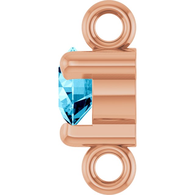 Petite Pavé® Natural Aquamarine Link, 4 mm x 7.25 mm, Solitaire