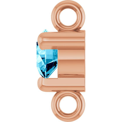 Petite Pavé® Natural Aquamarine Link, 4 mm x 7.25 mm, Solitaire