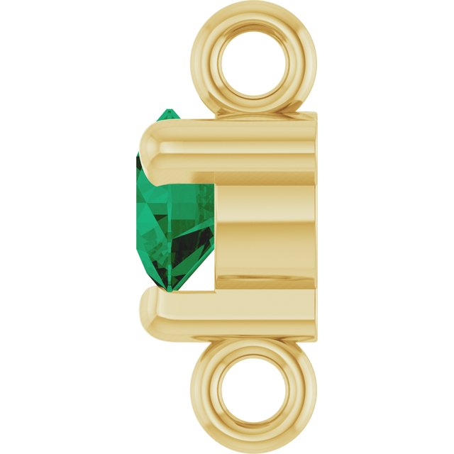 Petite Pavé® Lab-Grown Emerald Link, 4 mm x 7.25 mm, Solitaire