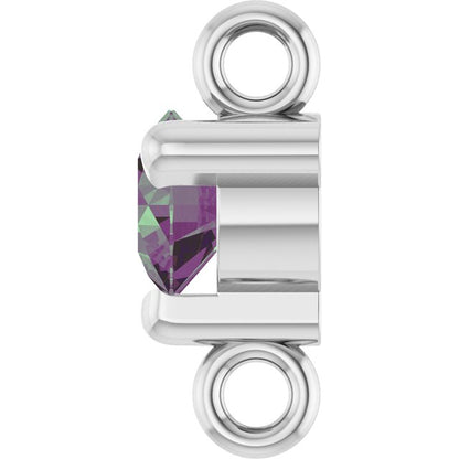 Petite Pavé® Lab-Grown Alexandrite Link, 4 mm x 7.25 mm, Solitaire