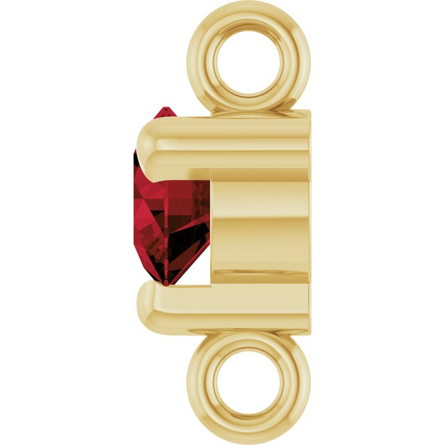 Petite Pavé® Natural Mozambique Garnet Link, 4 mm x 7.25 mm, Solitaire