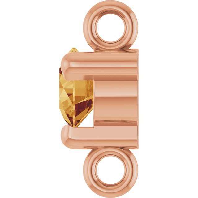 Petite Pavé® Natural Citrine Link, 4 mm x 7.25 mm, Solitaire