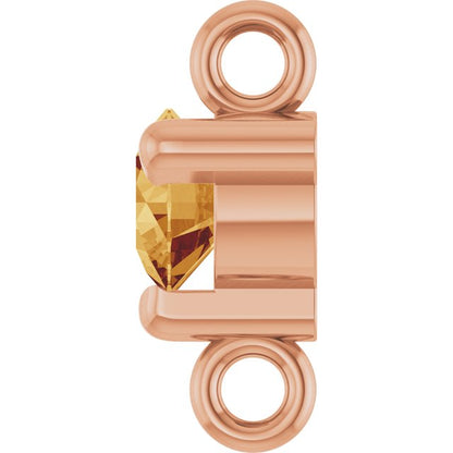 Petite Pavé® Natural Citrine Link, 4 mm x 7.25 mm, Solitaire