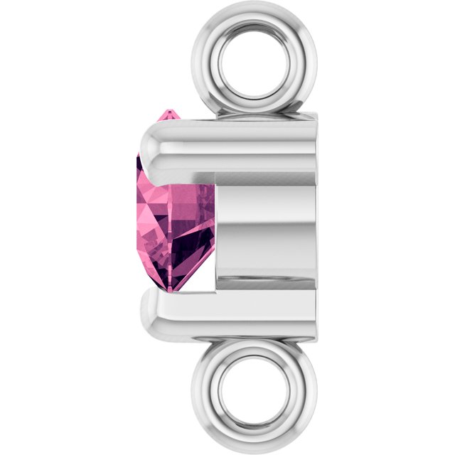 Petite Pavé® Natural Pink Tourmaline Link, 4 mm x 7.25 mm, Solitaire