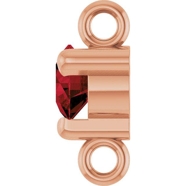 Petite Pavé® Natural Mozambique Garnet Link, 4 mm x 7.25 mm, Solitaire