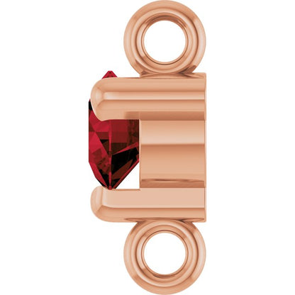 Petite Pavé® Natural Mozambique Garnet Link, 4 mm x 7.25 mm, Solitaire