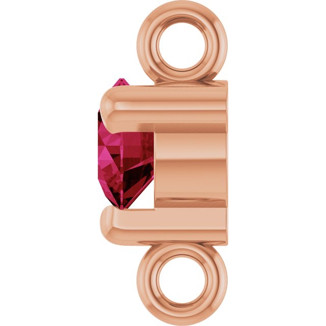 Petite Pavé® Lab-Grown Ruby Link, 4 mm x 7.25 mm, Solitaire