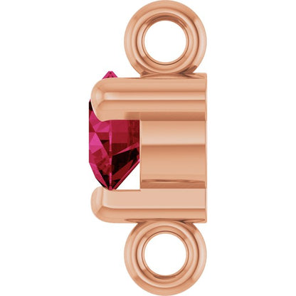 Petite Pavé® Lab-Grown Ruby Link, 4 mm x 7.25 mm, Solitaire