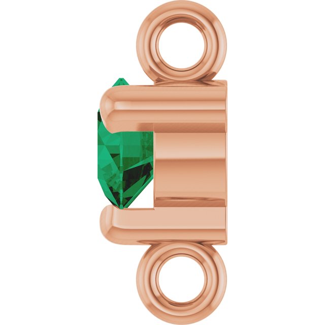 Petite Pavé® Natural Emerald Link, 4 mm x 7.25 mm, Solitaire