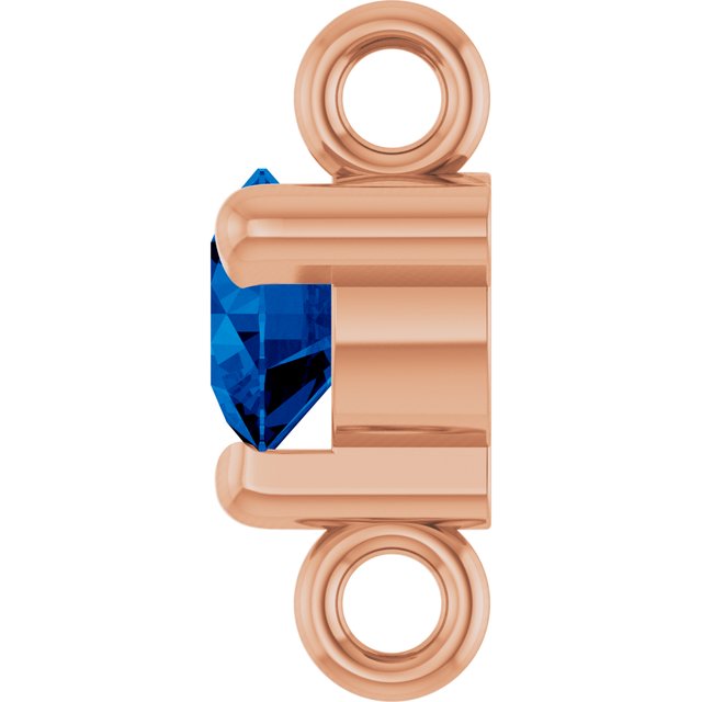 Petite Pavé® Natural Blue Sapphire Link, 4 mm x 7.25 mm, Solitaire