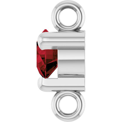 Petite Pavé® Natural Mozambique Garnet Link, 4 mm x 7.25 mm, Solitaire