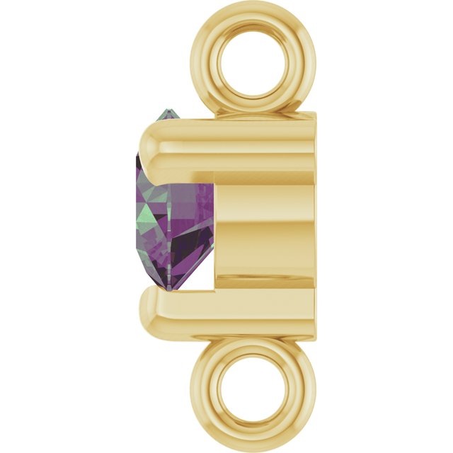 Petite Pavé® Lab-Grown Alexandrite Link, 4 mm x 7.25 mm, Solitaire