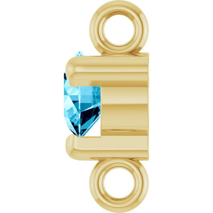 Petite Pavé® Natural Aquamarine Link, 4 mm x 7.25 mm, Solitaire