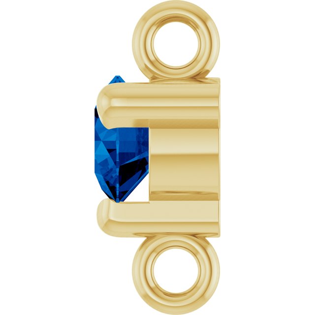 Petite Pavé® Natural Blue Sapphire Link, 4 mm x 7.25 mm, Solitaire