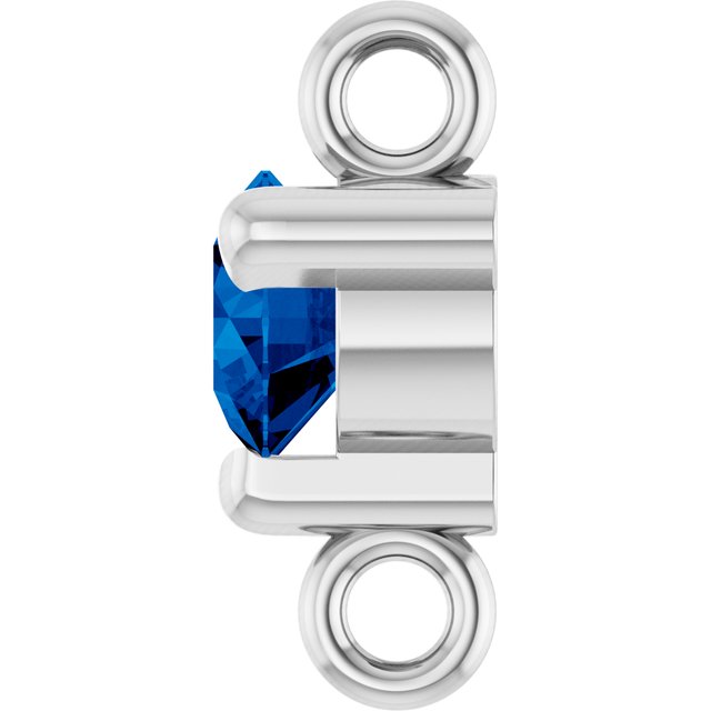 Petite Pavé® Natural Blue Sapphire Link, 4 mm x 7.25 mm, Solitaire