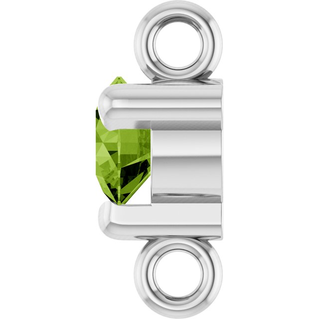 Petite Pavé® Natural Peridot Link, 4 mm x 7.25 mm, Solitaire