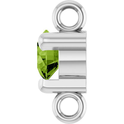 Petite Pavé® Natural Peridot Link, 4 mm x 7.25 mm, Solitaire