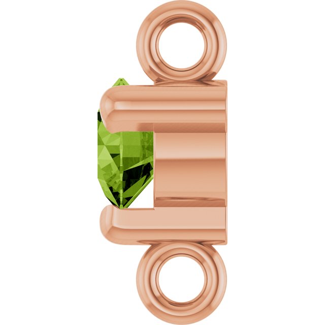 Petite Pavé® Natural Peridot Link, 4 mm x 7.25 mm, Solitaire