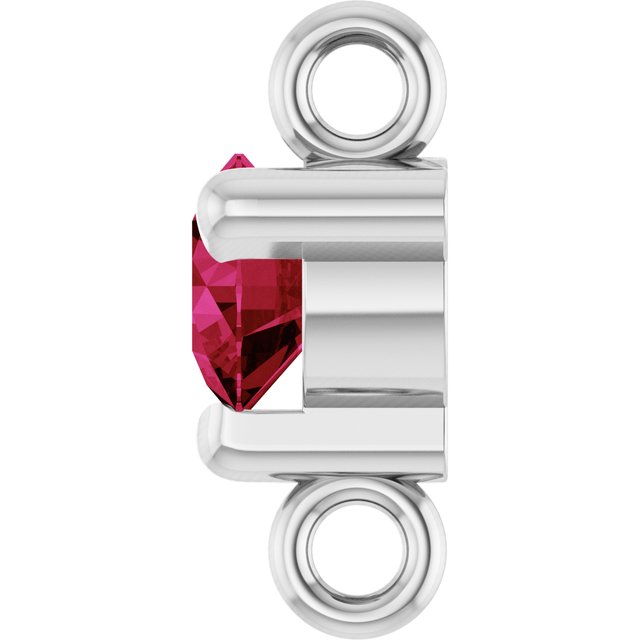Petite Pavé® Lab-Grown Ruby Link, 4 mm x 7.25 mm, Solitaire