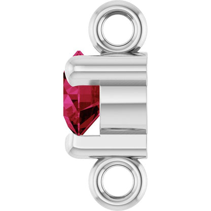 Petite Pavé® Lab-Grown Ruby Link, 4 mm x 7.25 mm, Solitaire