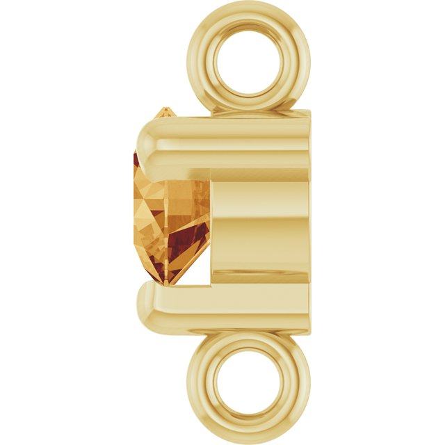 Petite Pavé® Natural Citrine Link, 4 mm x 7.25 mm, Solitaire