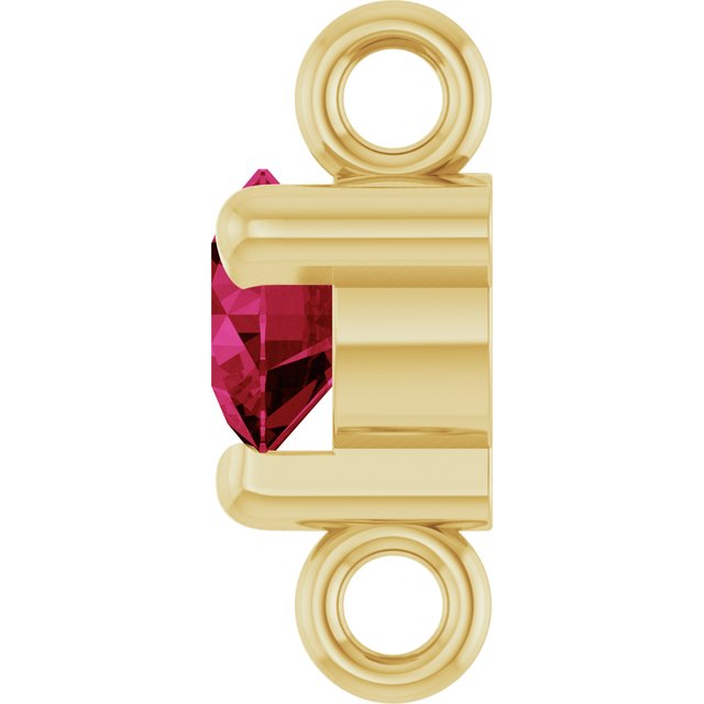 Petite Pavé® Lab-Grown Ruby Link, 4 mm x 7.25 mm, Solitaire