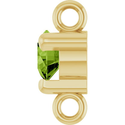 Petite Pavé® Natural Peridot Link, 4 mm x 7.25 mm, Solitaire