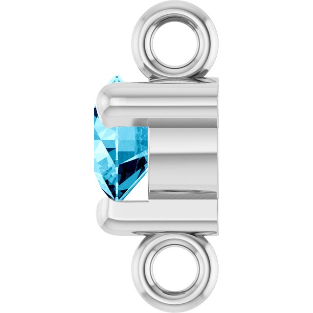 Petite Pavé® Natural Aquamarine Link, 4 mm x 7.25 mm, Solitaire