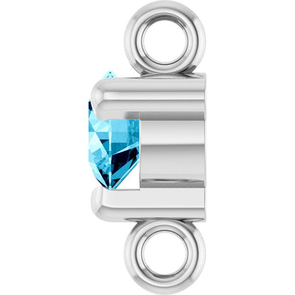 Petite Pavé® Natural Aquamarine Link, 4 mm x 7.25 mm, Solitaire