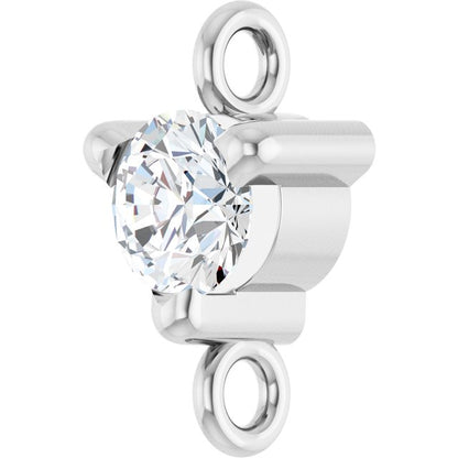 Petite Pavé® 1/10 CT Natural Diamond Link, 4 mm x 7.25 mm, Solitaire
