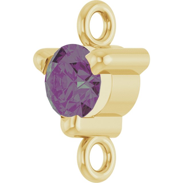 Petite Pavé® Lab-Grown Alexandrite Link, 4 mm x 7.25 mm, Solitaire