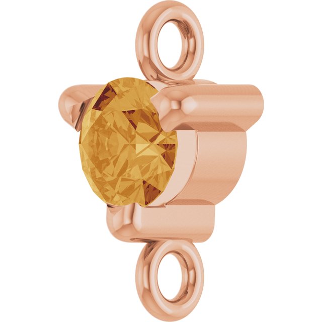 Petite Pavé® Natural Citrine Link, 4 mm x 7.25 mm, Solitaire