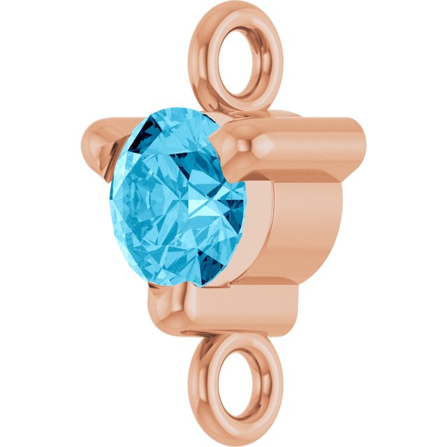 Petite Pavé® Natural Aquamarine Link, 4 mm x 7.25 mm, Solitaire