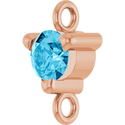 Petite Pavé® Natural Aquamarine Link, 4 mm x 7.25 mm, Solitaire