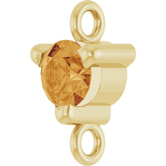 Petite Pavé® Natural Citrine Link, 4 mm x 7.25 mm, Solitaire