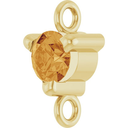 Petite Pavé® Natural Citrine Link, 4 mm x 7.25 mm, Solitaire