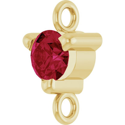 Petite Pavé® Lab-Grown Ruby Link, 4 mm x 7.25 mm, Solitaire