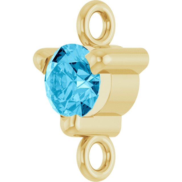 Petite Pavé® Natural Aquamarine Link, 4 mm x 7.25 mm, Solitaire