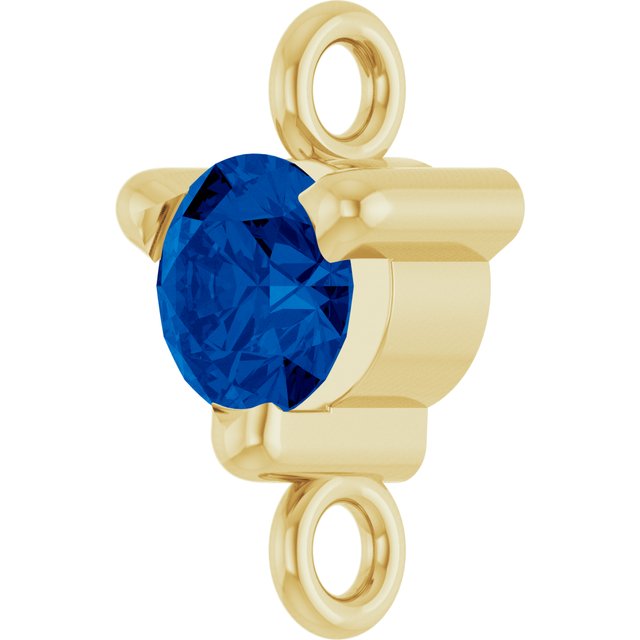Petite Pavé® Natural Blue Sapphire Link, 4 mm x 7.25 mm, Solitaire