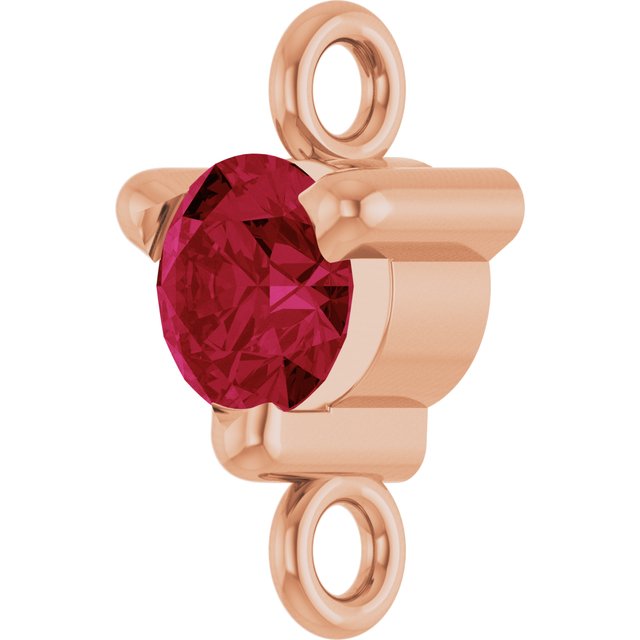 Petite Pavé® Lab-Grown Ruby Link, 4 mm x 7.25 mm, Solitaire