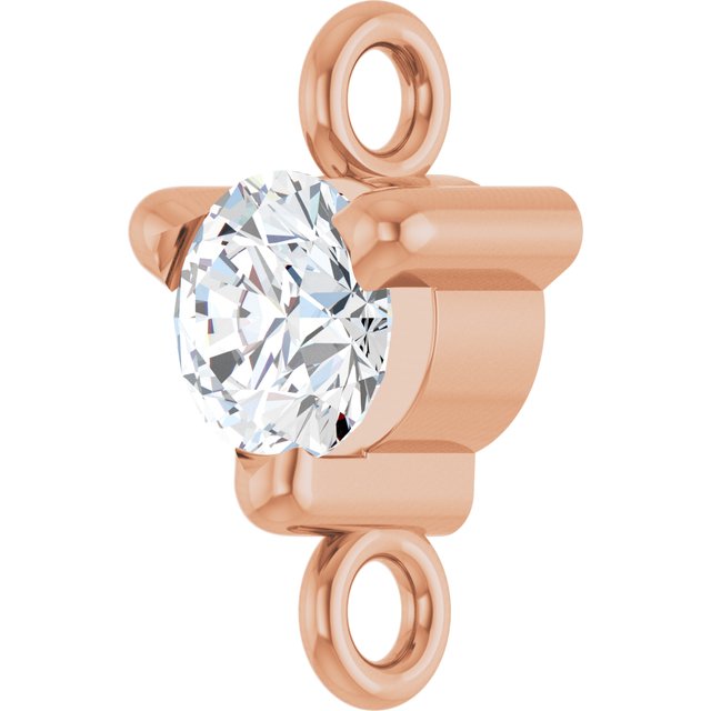 Petite Pavé® 1/10 CT Natural Diamond Link, 4 mm x 7.25 mm, Solitaire