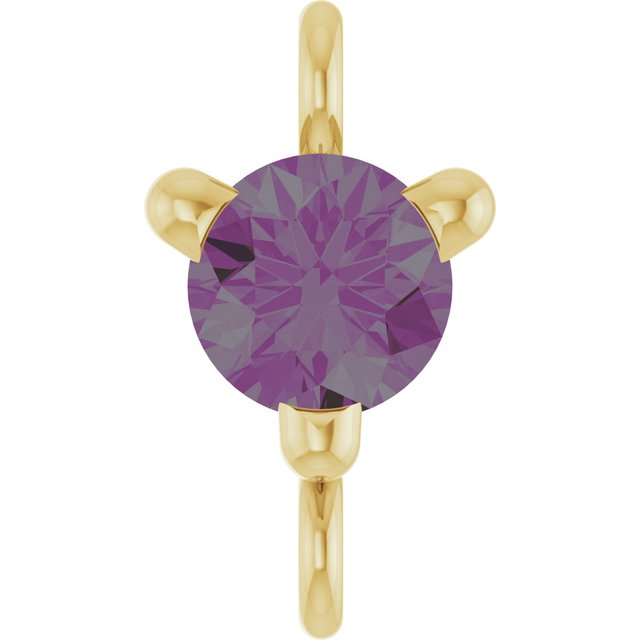 Petite Pavé® Lab-Grown Alexandrite Link, 4 mm x 7.25 mm, Solitaire